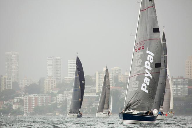 Cyrene 3 with her nose in front © David Brogan www.sailpix.com.au